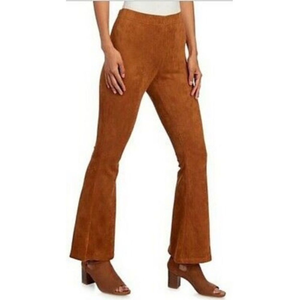 INDIGO MOON Boho Faux Suede Pull-on Bell Bottoms